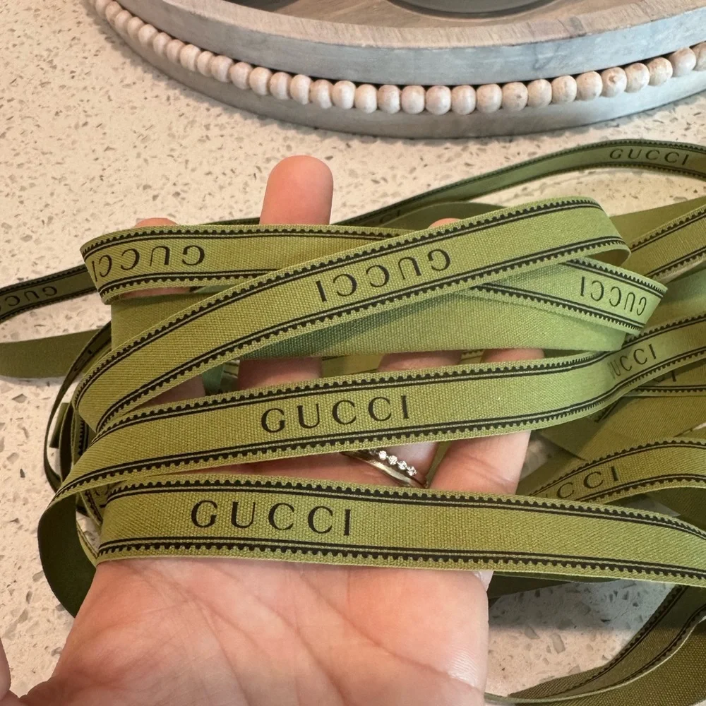 Gucci Green Ribbon with Logo